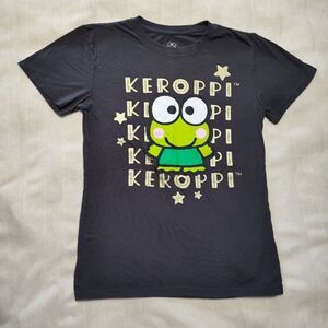 Keroppi by Sanrio Graphic T-shirt Small Grey Gold Green
